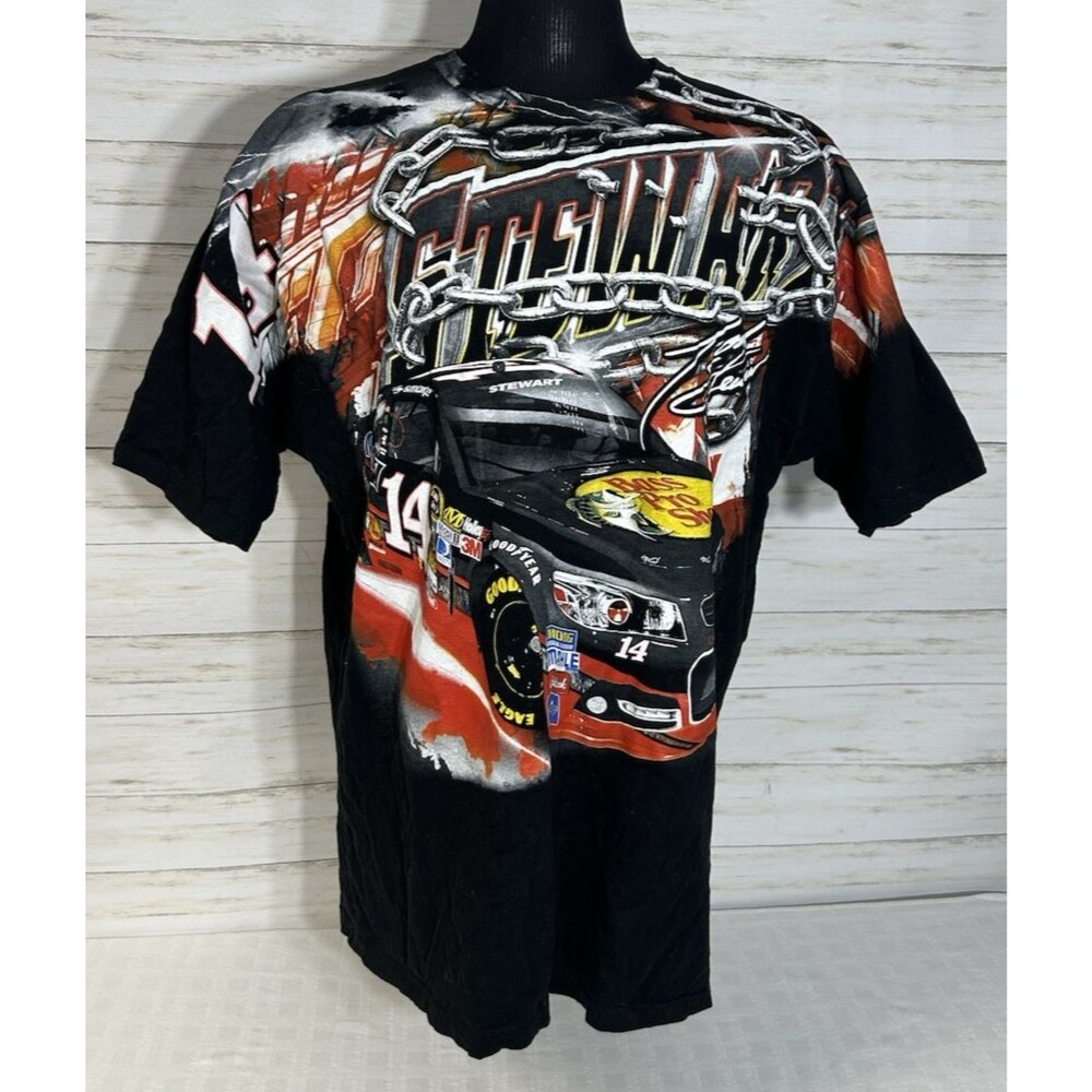 CHASE Authentics Tony Stewart Nascar Shirt Mens 3XL Black Racing Double Sided